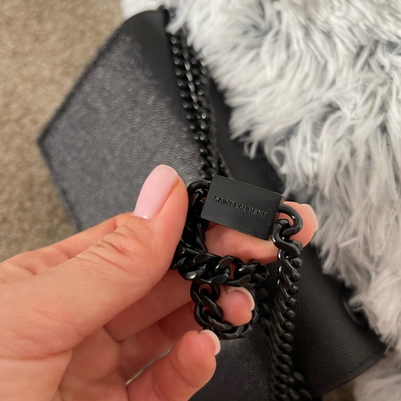 !SOLD! YSL SAINT LAURENT KATE SMALL CHAIN BAG IN GRAIN DE POUDRE - Picture 13 of 16